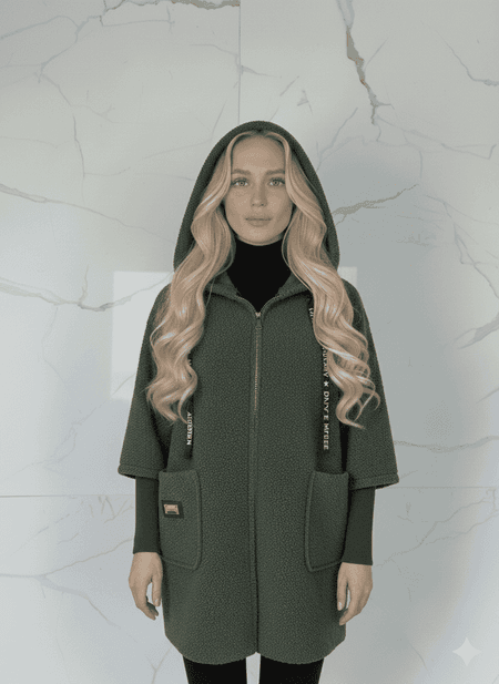 Kurtka z kapturem - zieleń