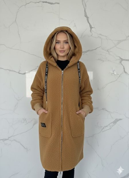 Kurtka z kapturem - miodowa